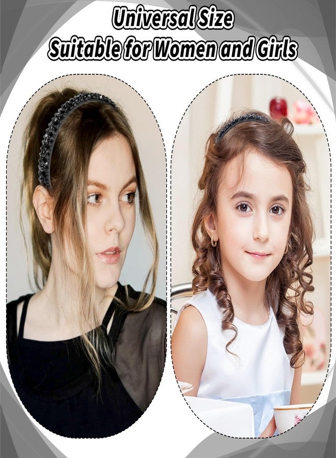 DOPENSPI Crystal Rhinestone Headbands for Women Girls, Fashion Sparkly Beaded Hair Hoop Fancy Dressy Headbands Hair Accessories Bling Padded Hairs Bands for Women Girls(Black) - Image 3